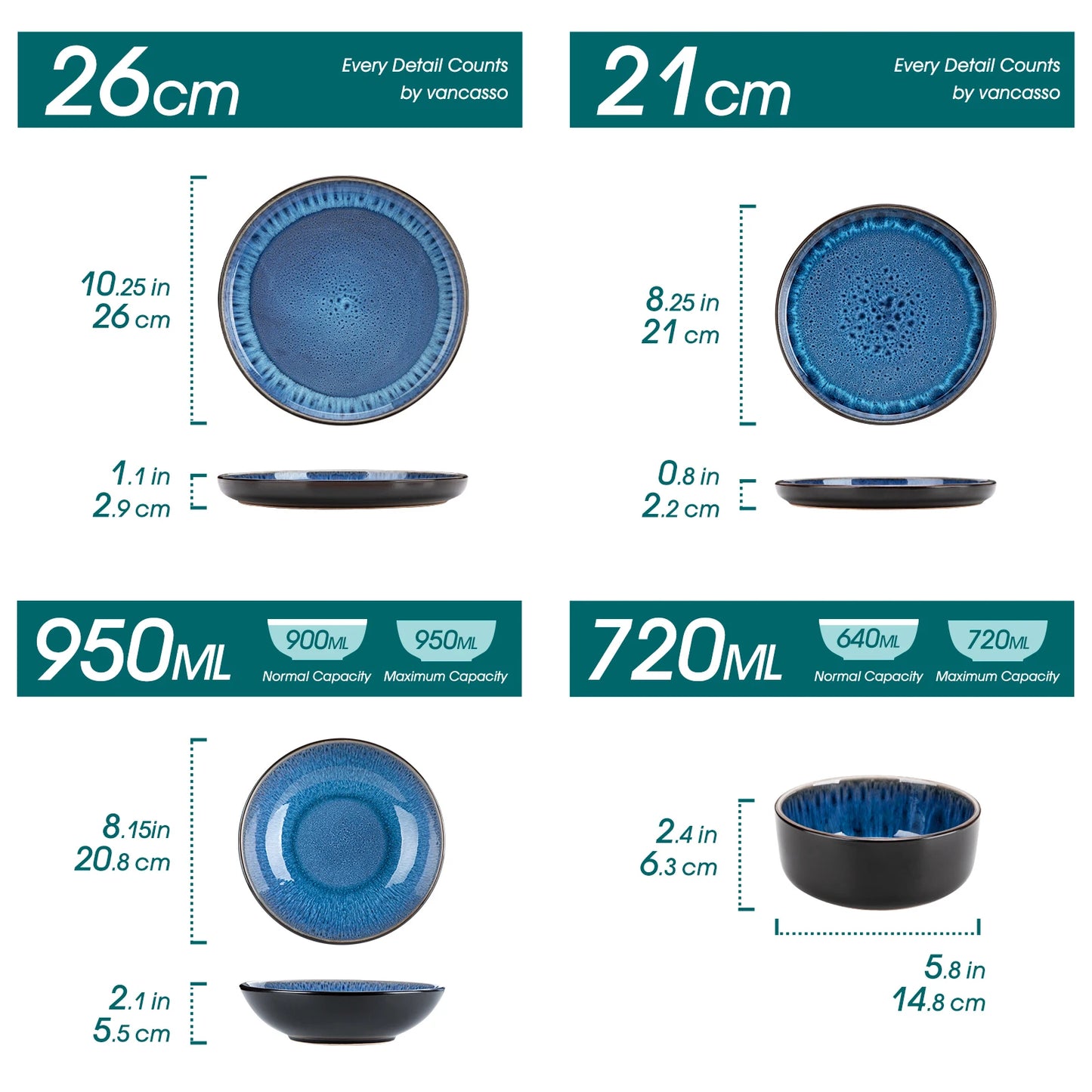 Malacasa Ceramic Dinnerware Set Complete Tableware For Six