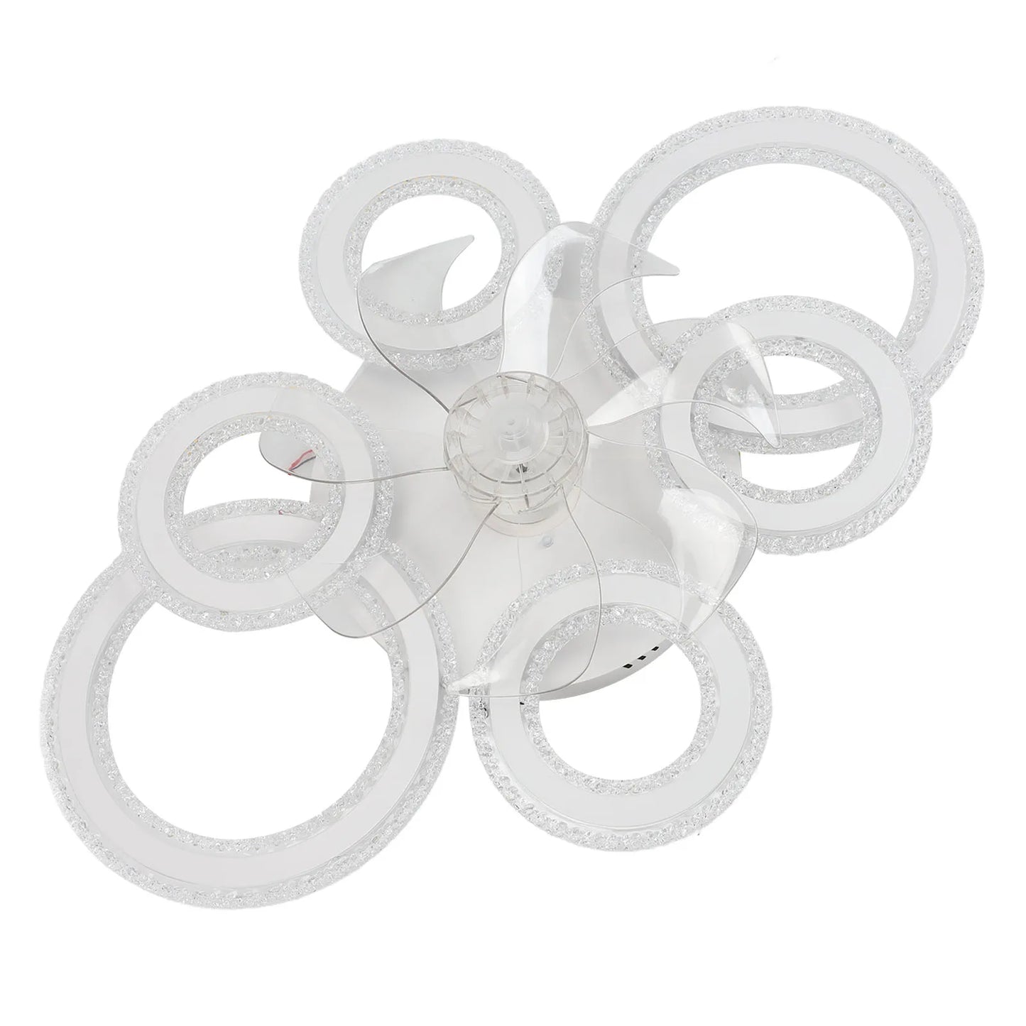 Ceiling Fan Light LED Nordic Modern Ceiling Fan Lamp 6 Rings for Bedroom Living Room Dining Room