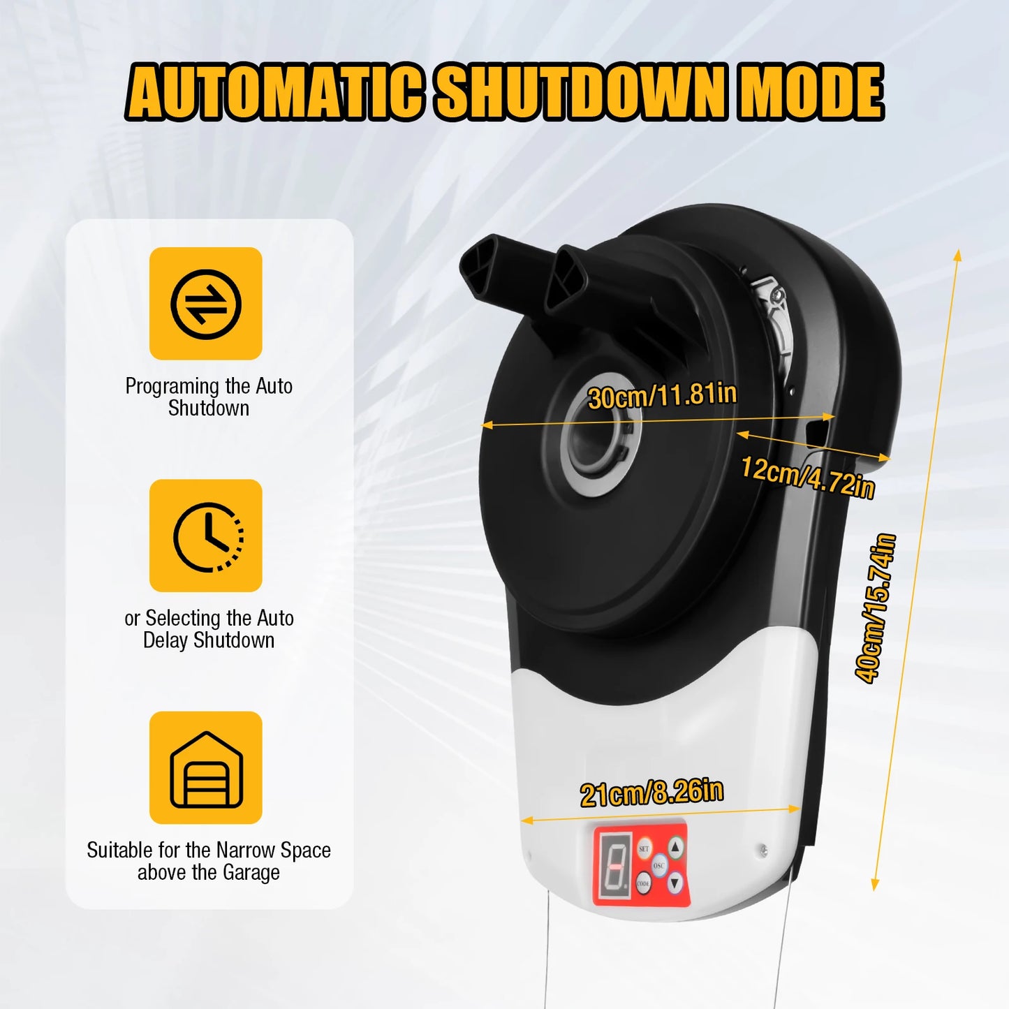 Automatic Roll Up Door Opener Garage Roller Door Opener with 2 Remotes 800N
