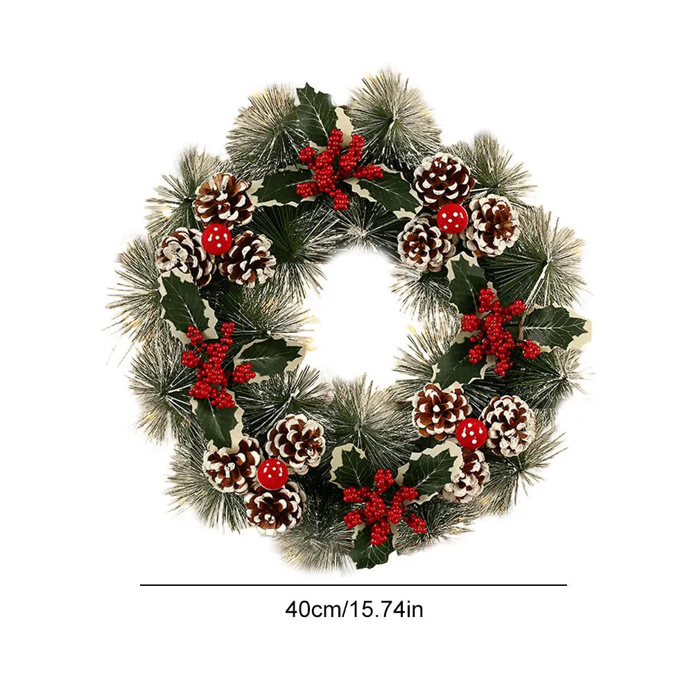 Shunmaii Christmas Door Wreath Hanging Decorations PVC