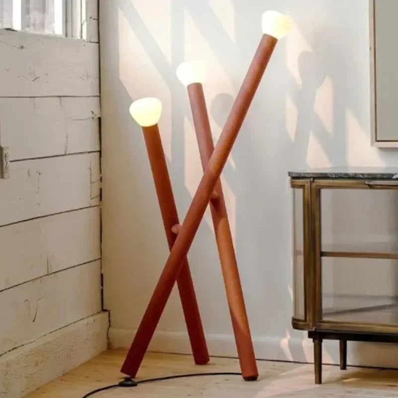 Nordic Floor Lamp Creative Orange Tripod Standing Lamp Artistic Room Decoration Simple Lounge Designer Lamp