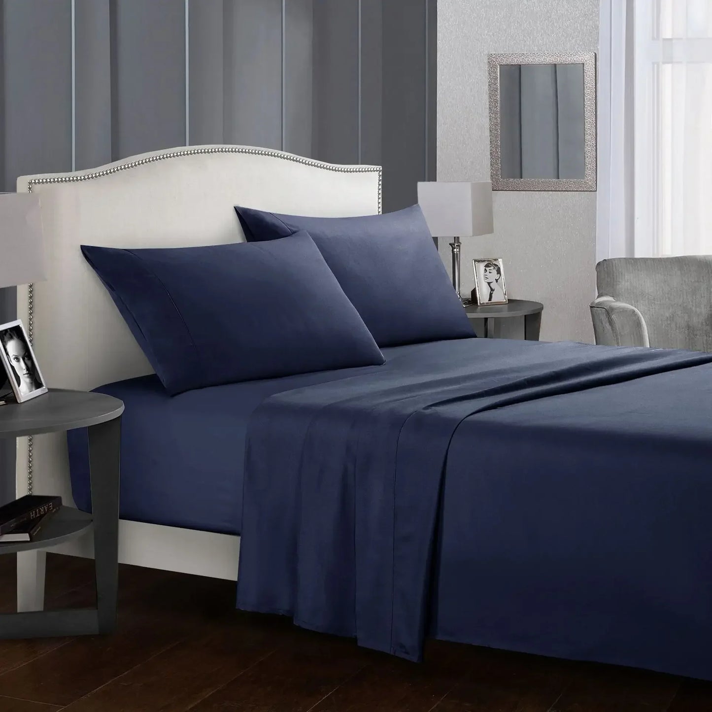 Solid Color Soft Brushed Bed Set Fitted Sheet Flat Sheet Pillowcase Bedding Set Twin Full Queen California King 3 Piece 4 Piece