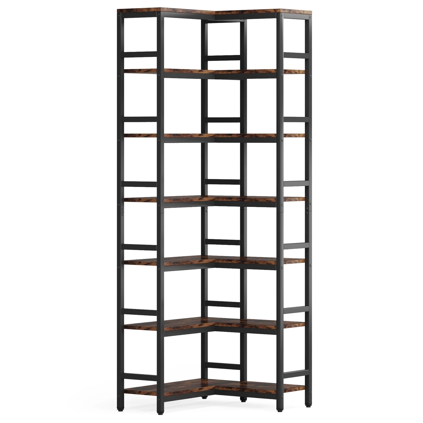 Tribesigns 7-Shelf Corner Bookshelf Modern Tall Bookcase