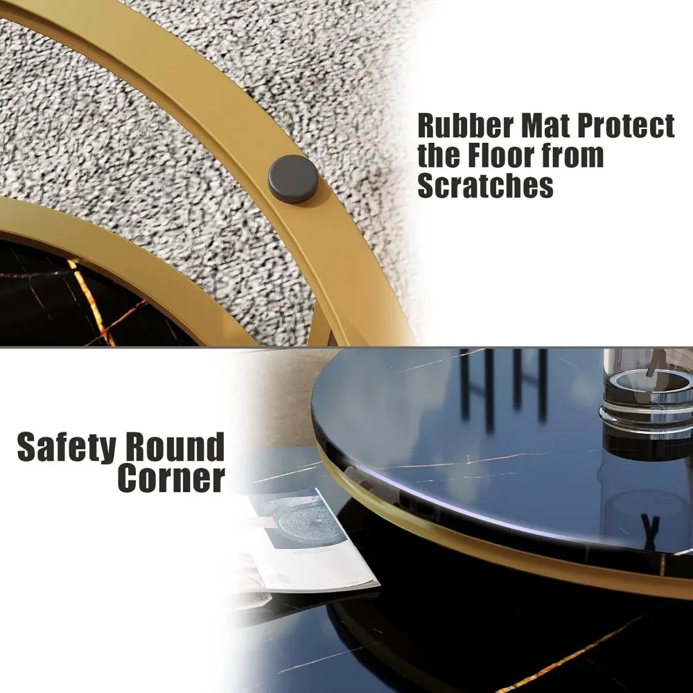 Modern Round Nesting Coffee Tables Set Of 2 For Living Room