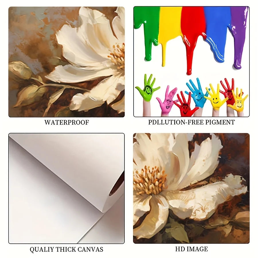 Form Canvas Wrapped Poster Frame Art Flower Painting Decor