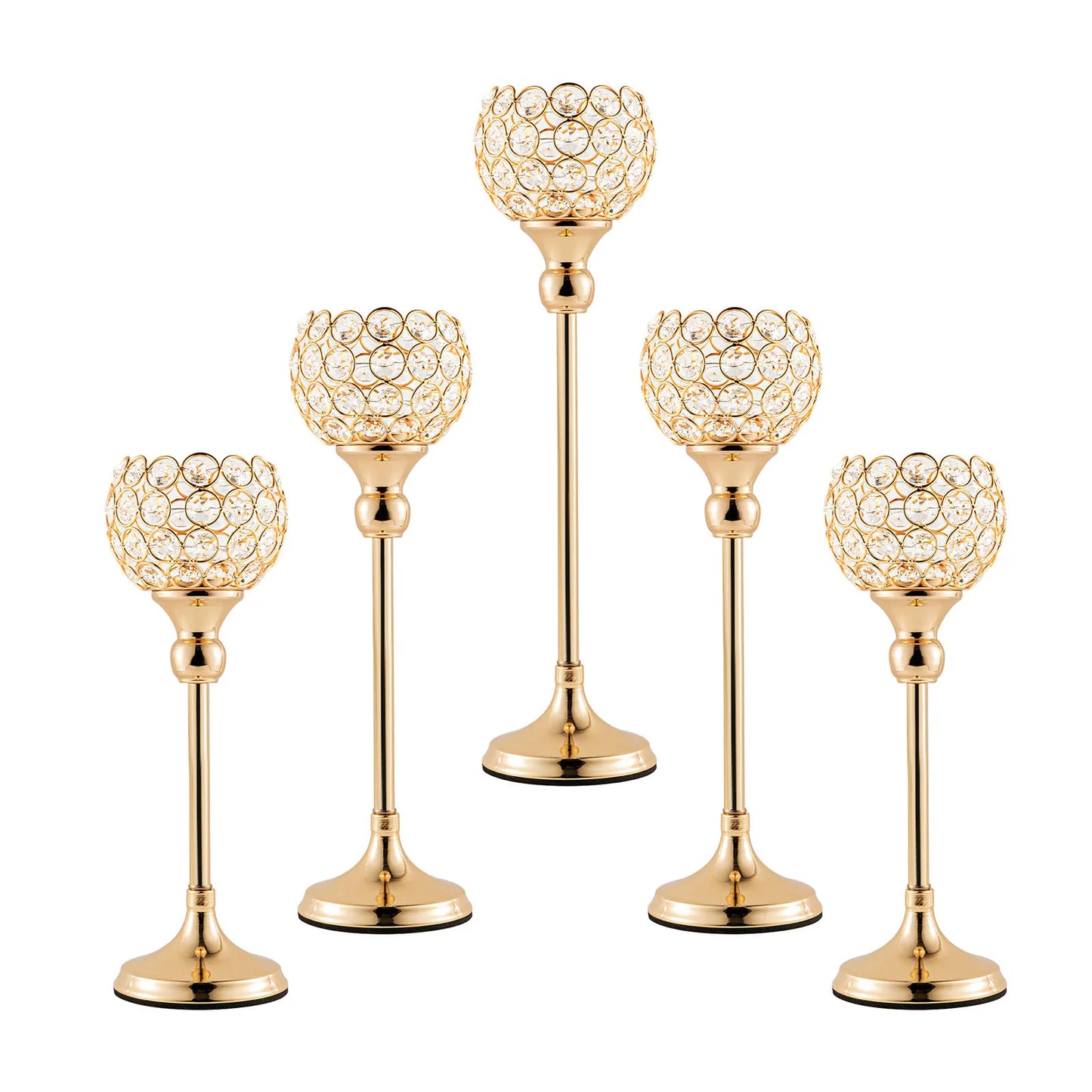VINCIGANT Crystal Candlestick Holders For Weddings Set