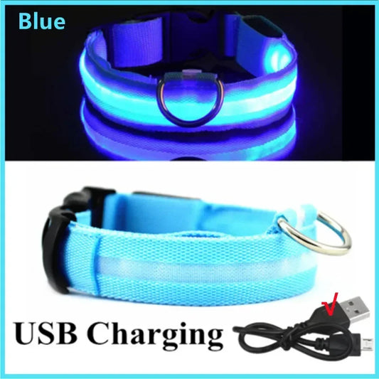 3 Modes Luminous Dog Collar USB Rechargeable LED Glow Collar for Dogs and Cats Night Safety Pet Accessory
