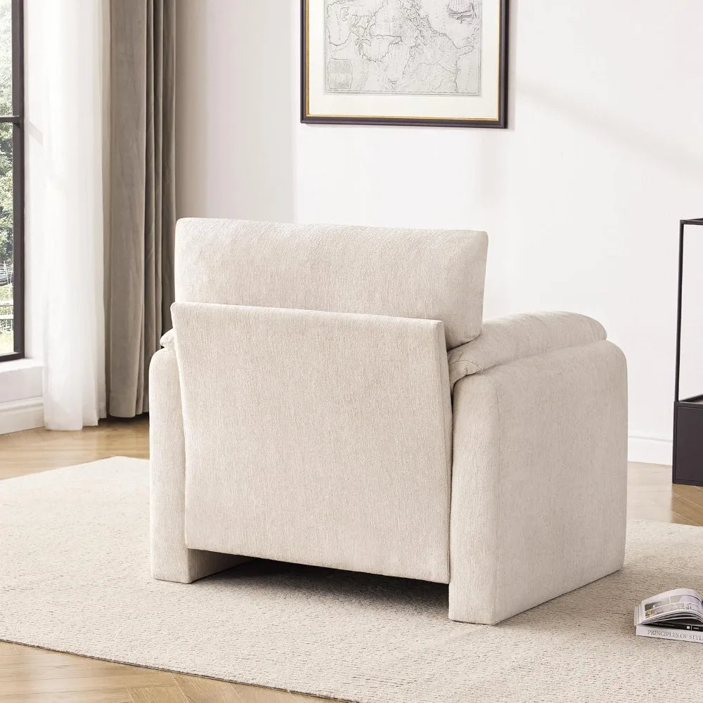 Chenille Oversized Armchair 38.6 Inch Wide Accent Chairs for Living Room and Bedroom Modern Lounge Chair Upholstered Mid Century