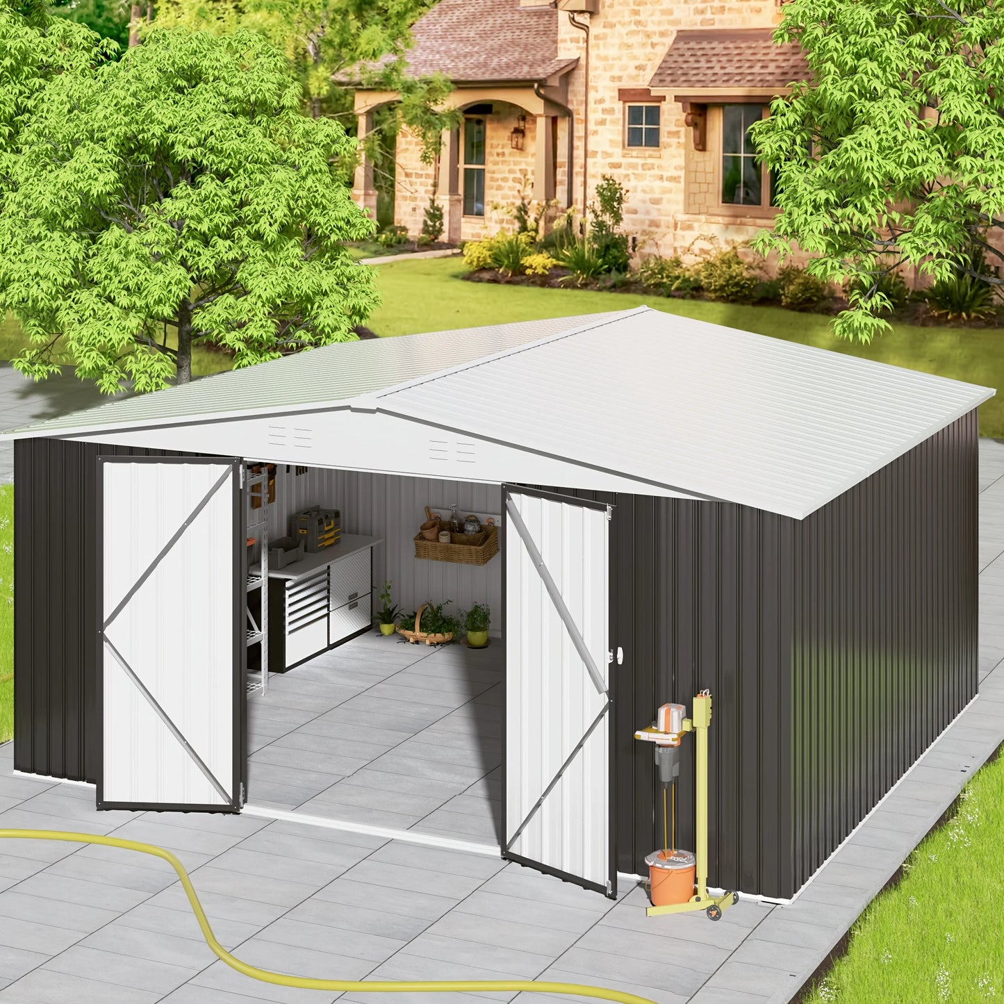 Polar Aurora Galvanized Steel Storage Shed Lockable Hasp