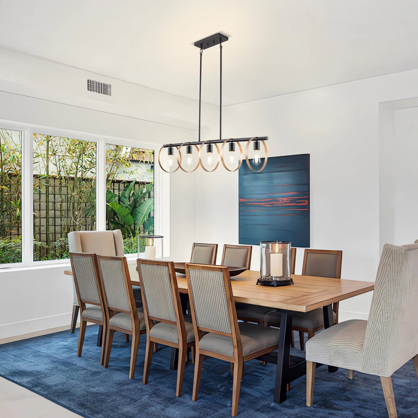 5/6 Light Dimmable Metal Kitchen Island Pendant Chandelier