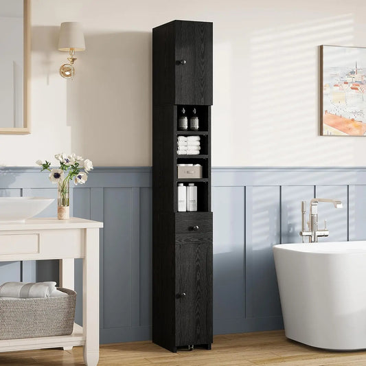 IRONCK Bathroom Storage Cabinet With Doors Narrow Design And Adjustable Shelves Solutions