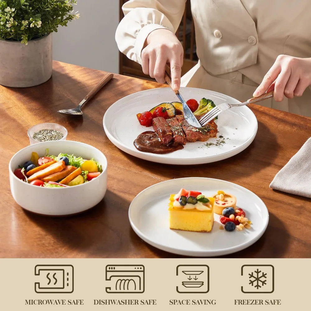 Malacasa Tara Stoneware Dinner Set Ceramic Tableware