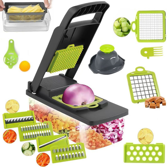 14 in 1 Multifunctional Vegetable Onion Manual Chopper Gadget