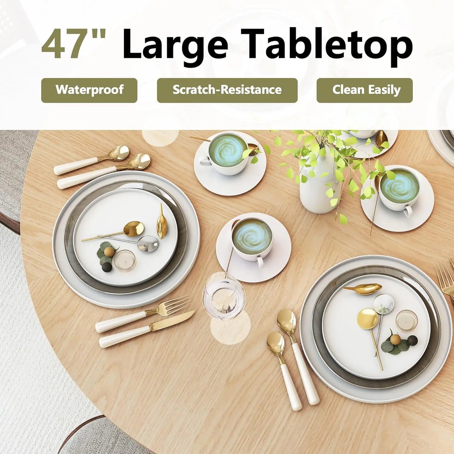 XMSJHign-concerned Round Dining Table For Four With Storage
