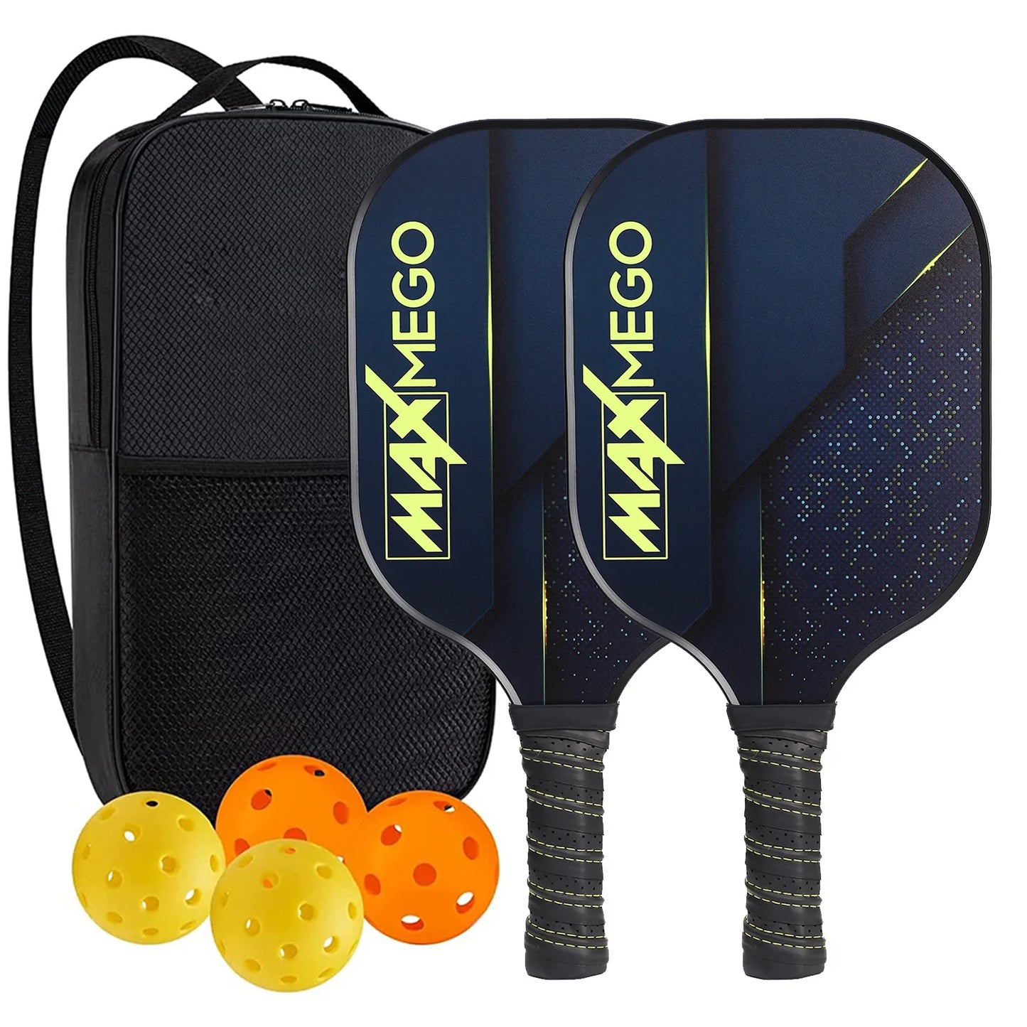 Pickleball Paddles USAPA Approved Set with Honeycomb Core and Carrying Bag Includes 4 Balls Perfect for Indoor and Outdoor Play