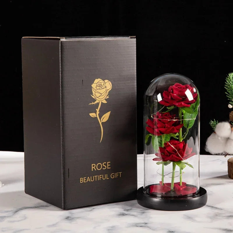 Zhejiang Rose Glass Dome Ornament Light Up Valentines Gift