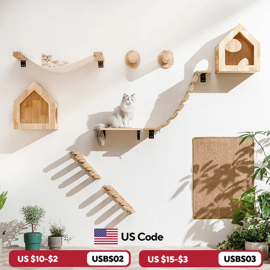 Lady Bug Limited Cat Climbing Shelf Wall Mounted Four Step