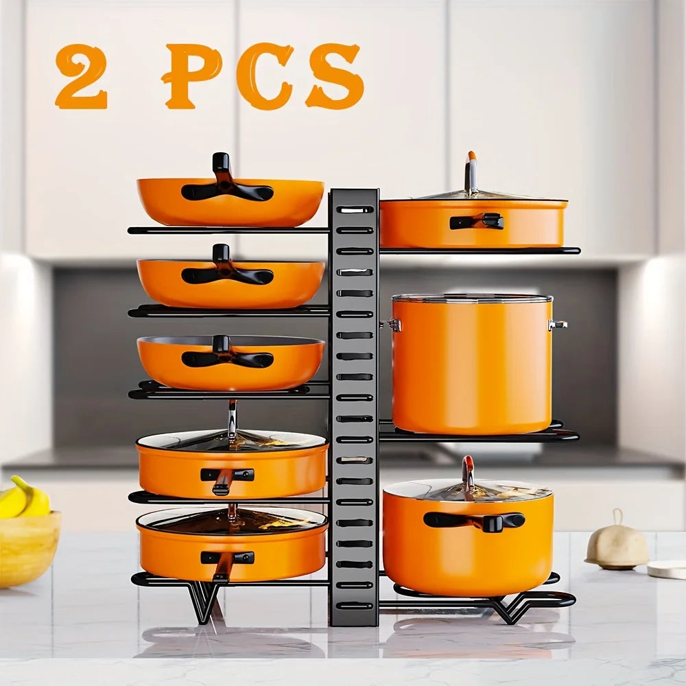 2 Pack Pot Rack Organizers for Kitchen Storage Rack