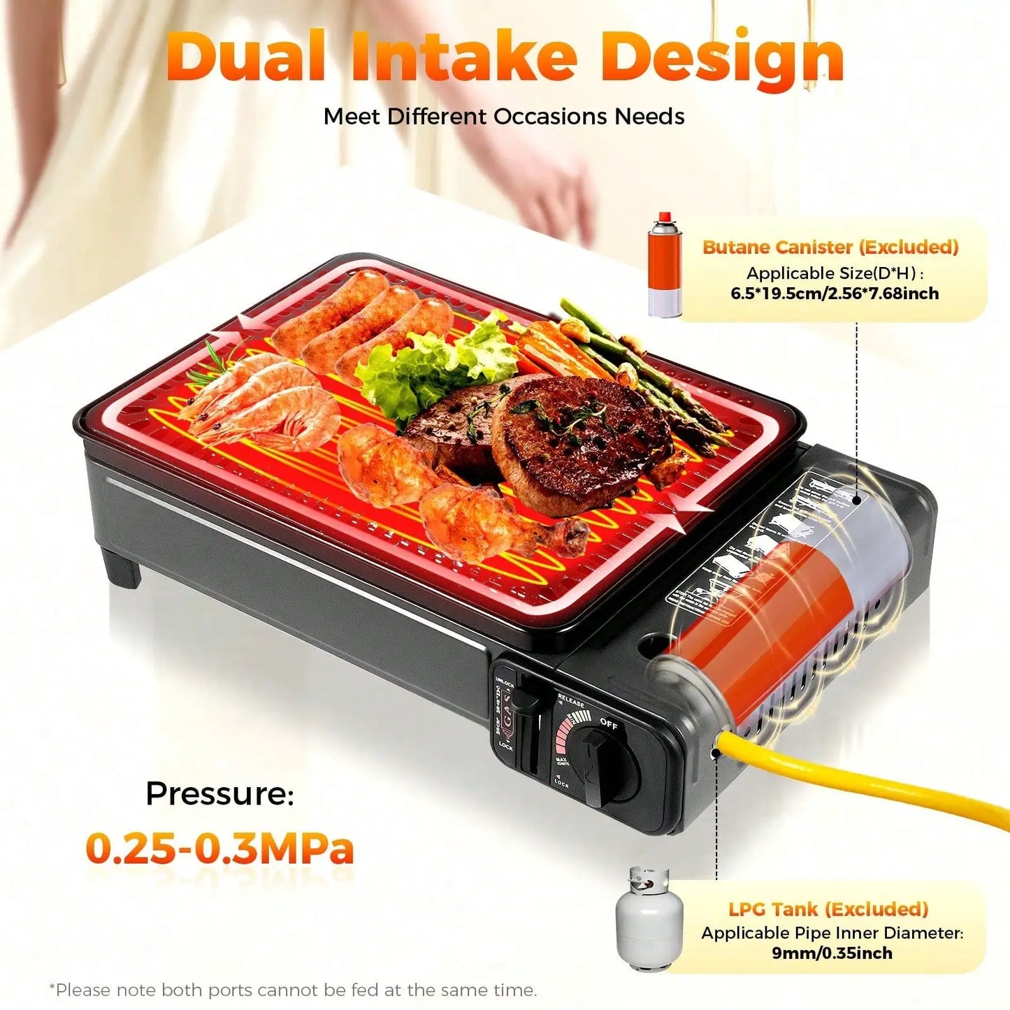 Portable Butane Gas Grill Bbq Korean Style Stainless Steel