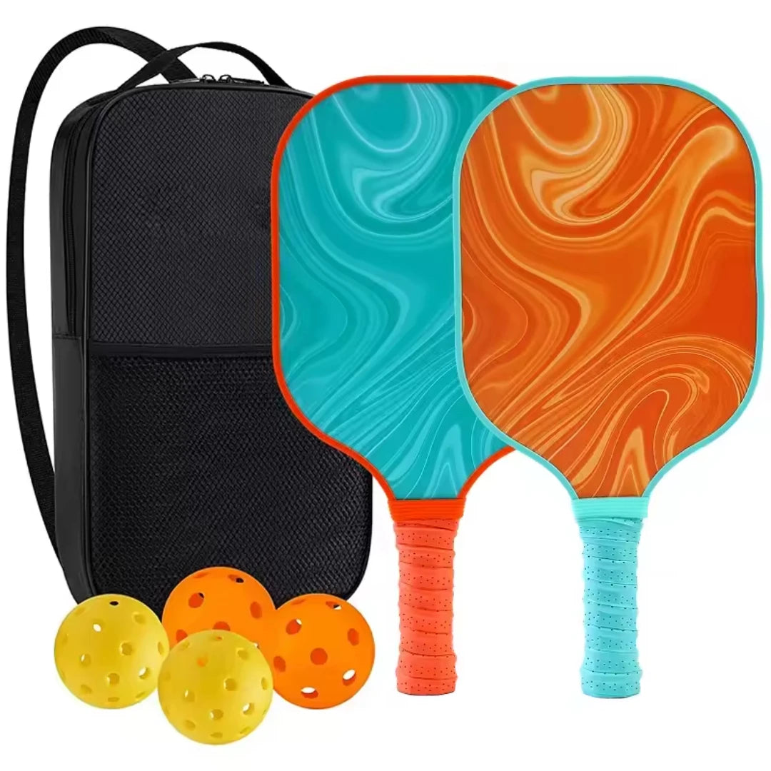Pickleball Paddles USAPA Approved Set with Honeycomb Core and Carrying Bag Includes 4 Balls Perfect for Indoor and Outdoor Play