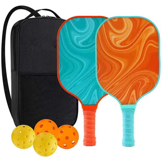 Pickleball Paddles USAPA Approved Set with Honeycomb Core and Carrying Bag Includes 4 Balls Perfect for Indoor and Outdoor Play