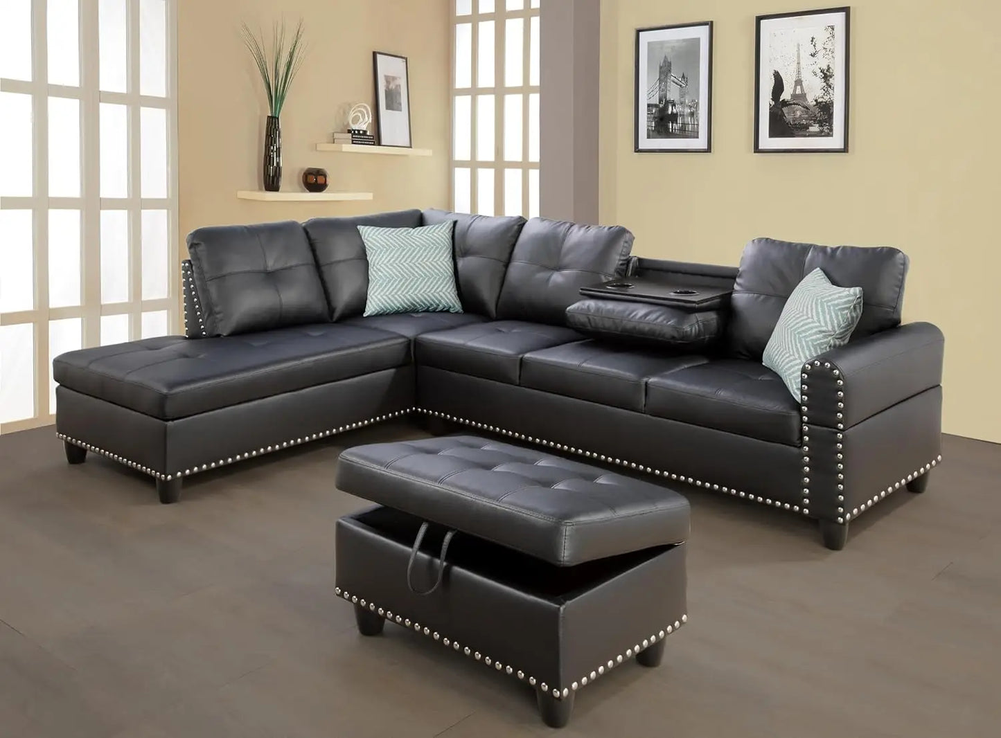 XMSJ Modern Sectional Sofa Couch L Shape With Chaise Lounge