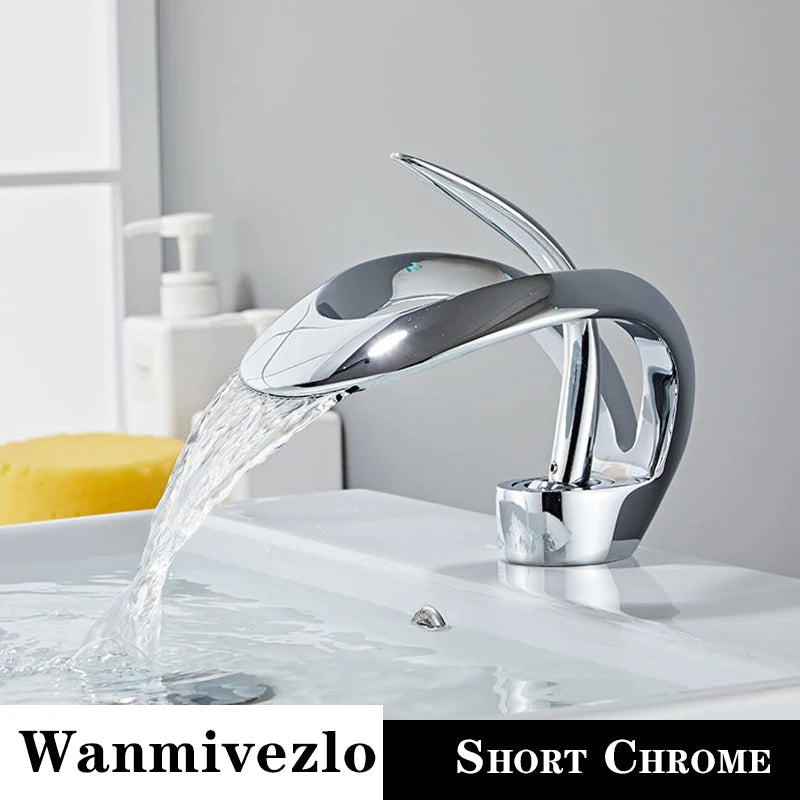 Wanmivezlo Waterfall Deck Mounted Basin Faucet for Bathroom