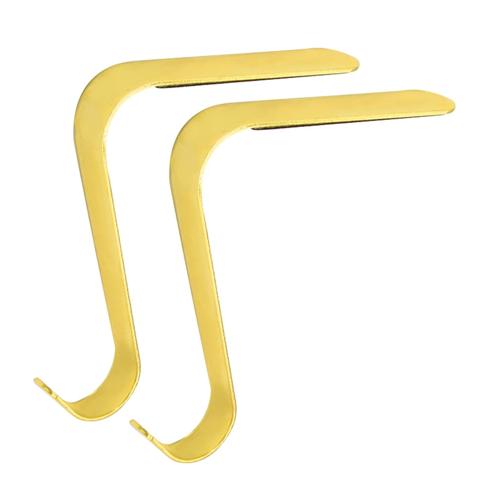 Christmas Stocking Hanger Metal Hooks Fireplace Decor