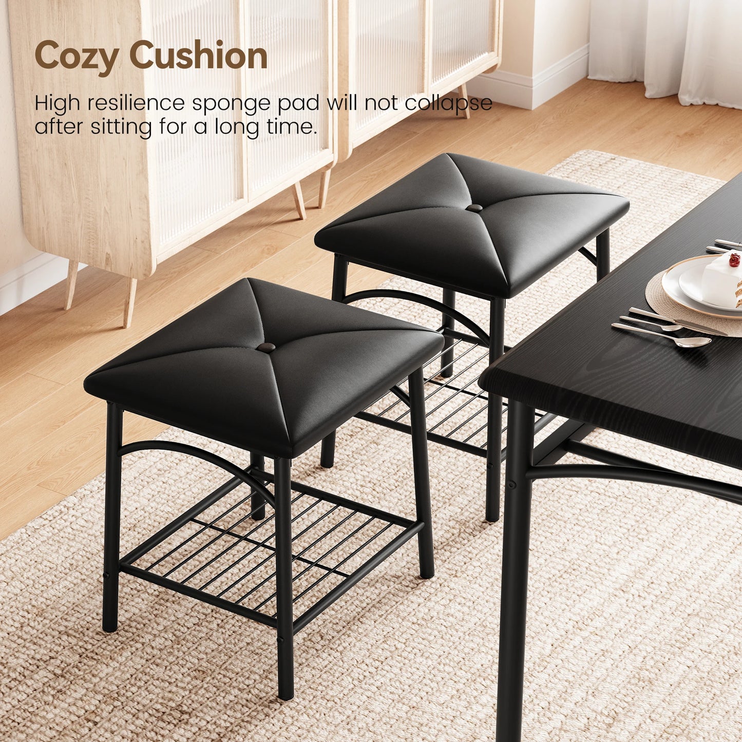 HobbyLane Dining Table Set For 4 With Upholstered Bench