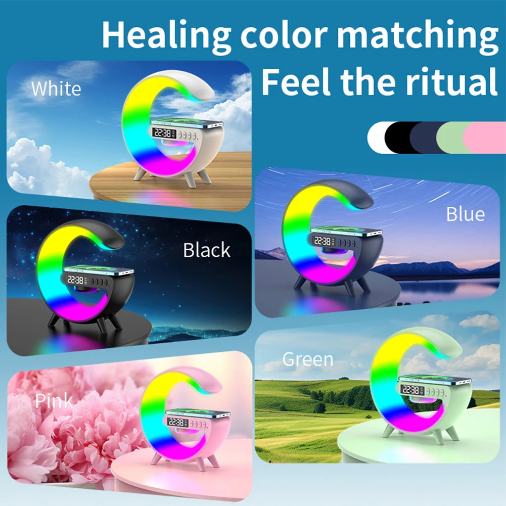 Alloet Wireless Speaker Charger Night Light Alarm Clock