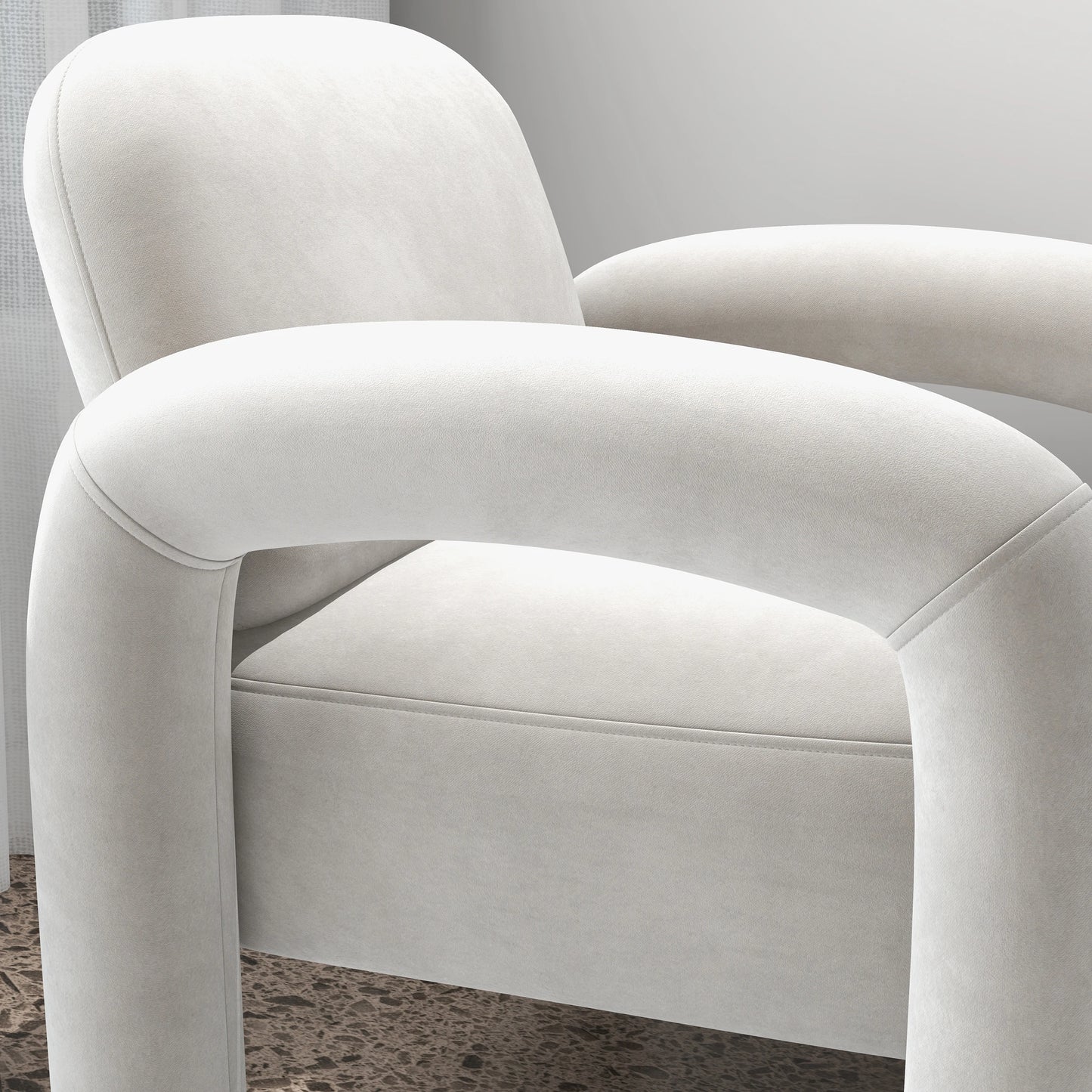 SEYNAR Mid Century Modern Velvet Upholstered Accent Chair