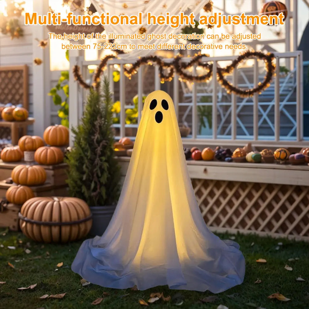 Lighted Spooky Ghost Decor With String Lights For Halloween