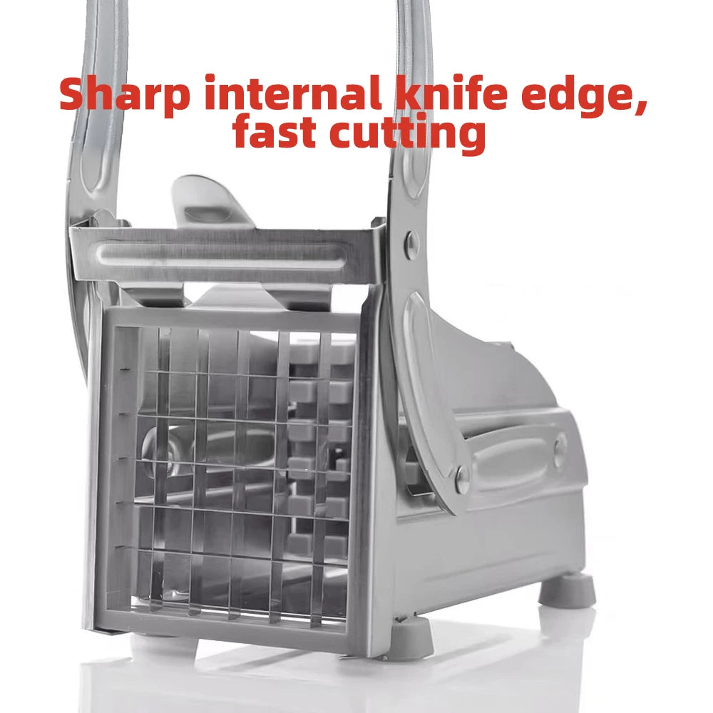 Stainless Steel Manual Potato Chipper with 36/64 Holes Blades for Fast Cutting of Fruits and Vegetables
