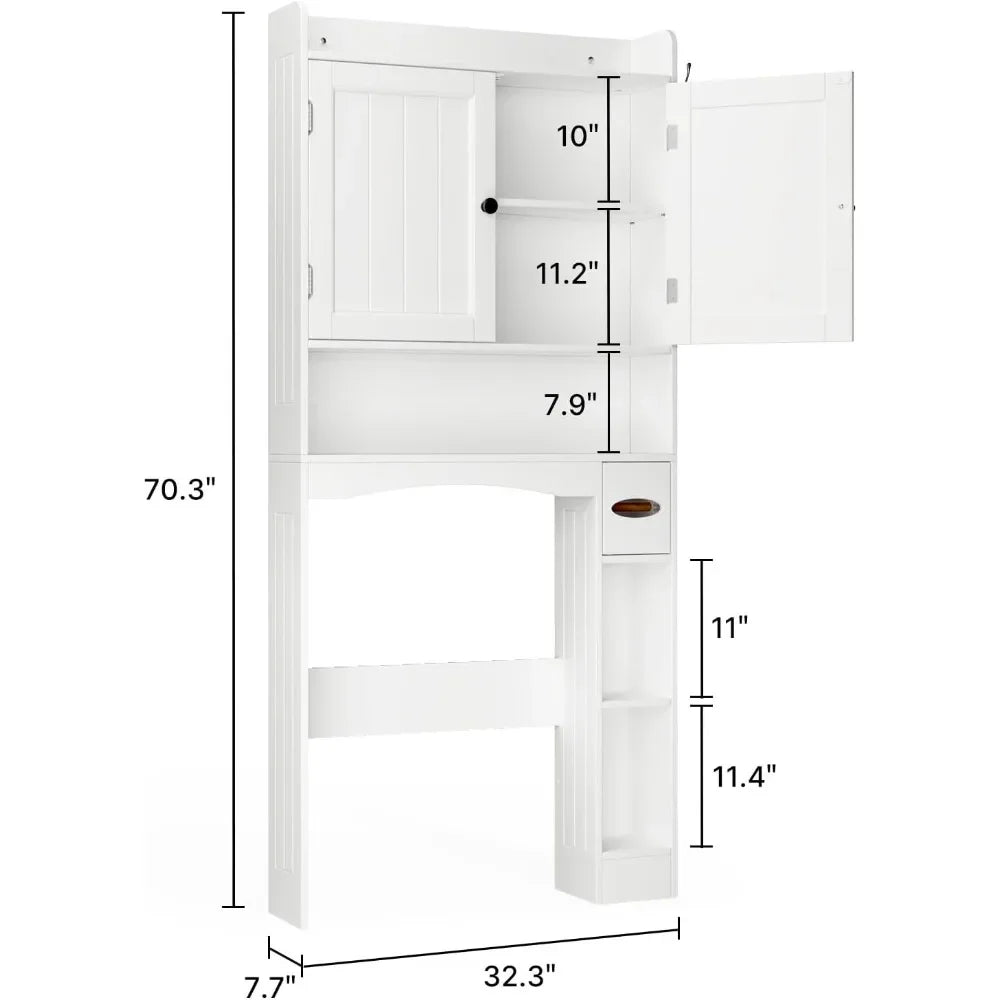 HUANZHUANG Over The Toilet Storage Cabinet With Doors