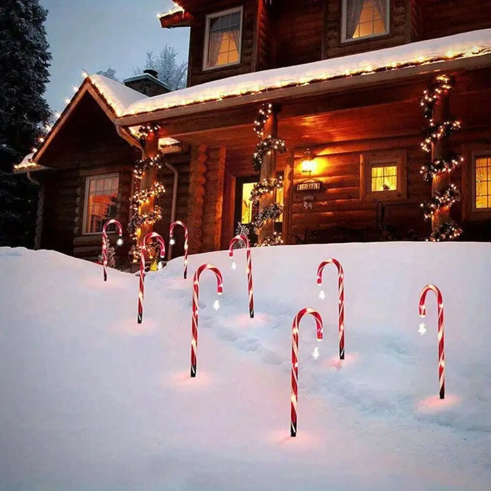 Guangdong Candy Cane Solar Christmas Lights 12 Pack