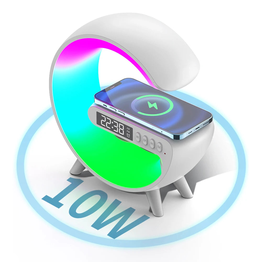 Alloet Wireless Speaker Charger Night Light Alarm Clock