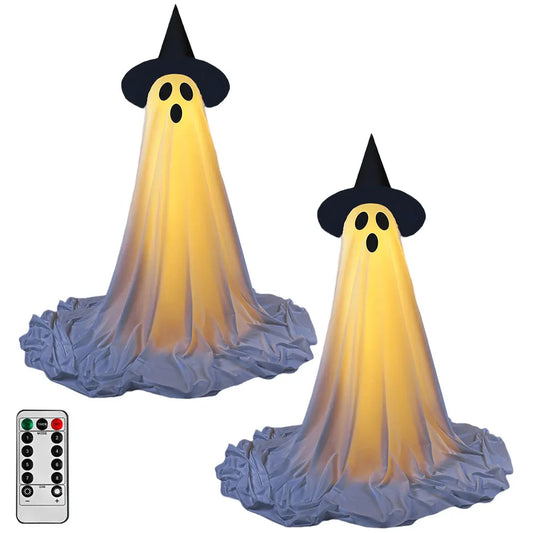 Lighted Spooky Ghost Decor With String Lights For Halloween