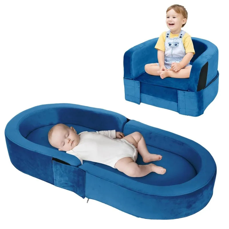 Wanan Toddler Travel Bed Removable Washable Portable Bed Gray