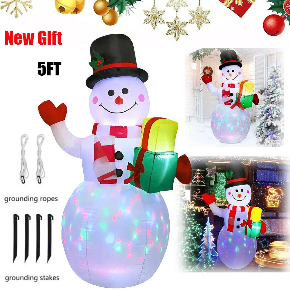 Hignconcerned Snowman Inflatable Outdoor Yard Decor LED