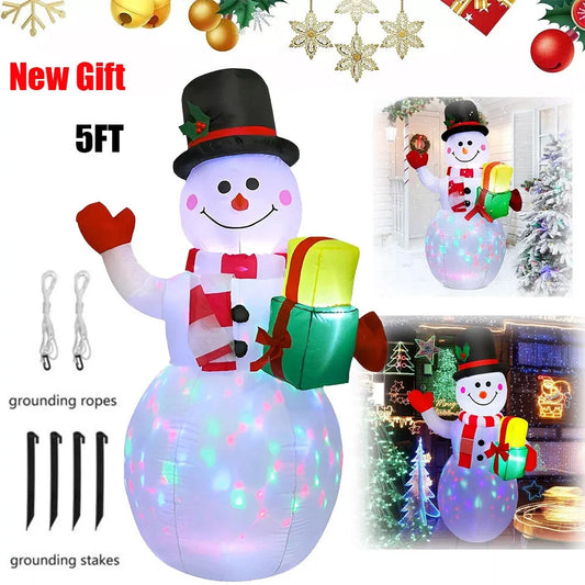 Hignconcerned Snowman Inflatable Outdoor Yard Decor LED