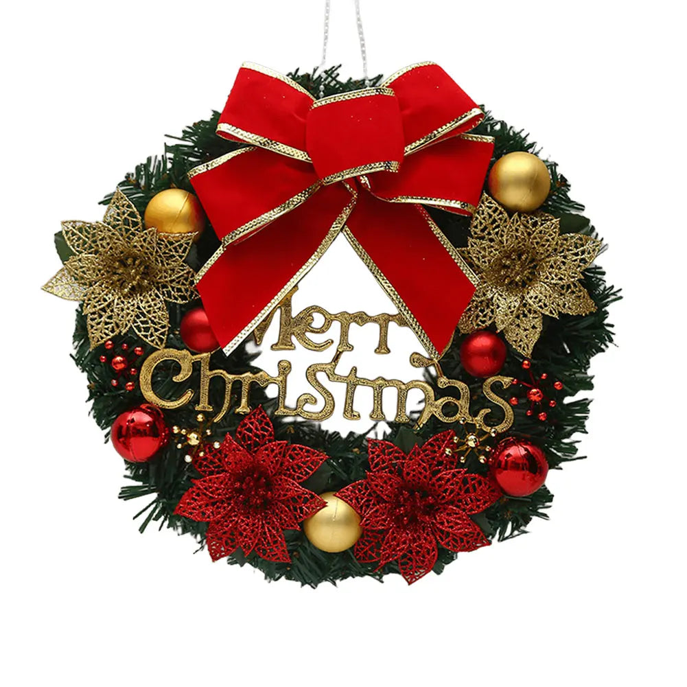 Shunmaii Christmas Door Wreath Hanging Decorations PVC