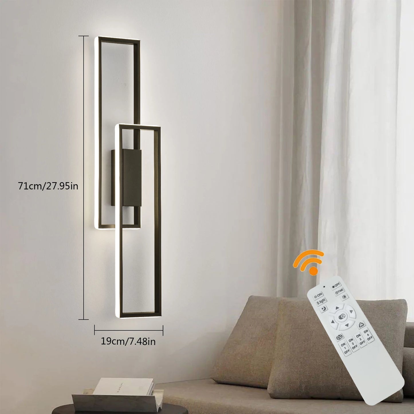 Modern Indoor Wall Light with Adjustable Color Temperature and Brightness for Bedrooms and Stairs 110V Wall Mounted LED Fixture