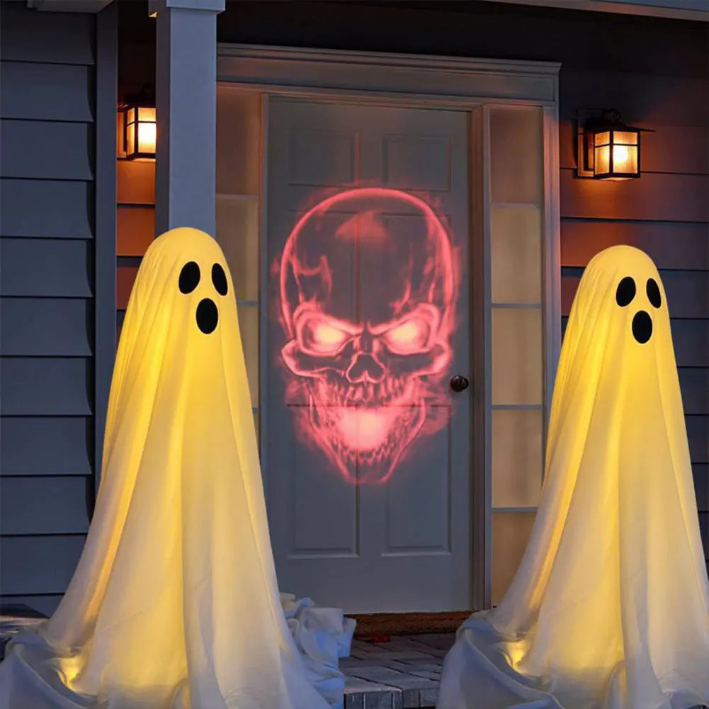 Lighted Spooky Ghost Decor With String Lights For Halloween