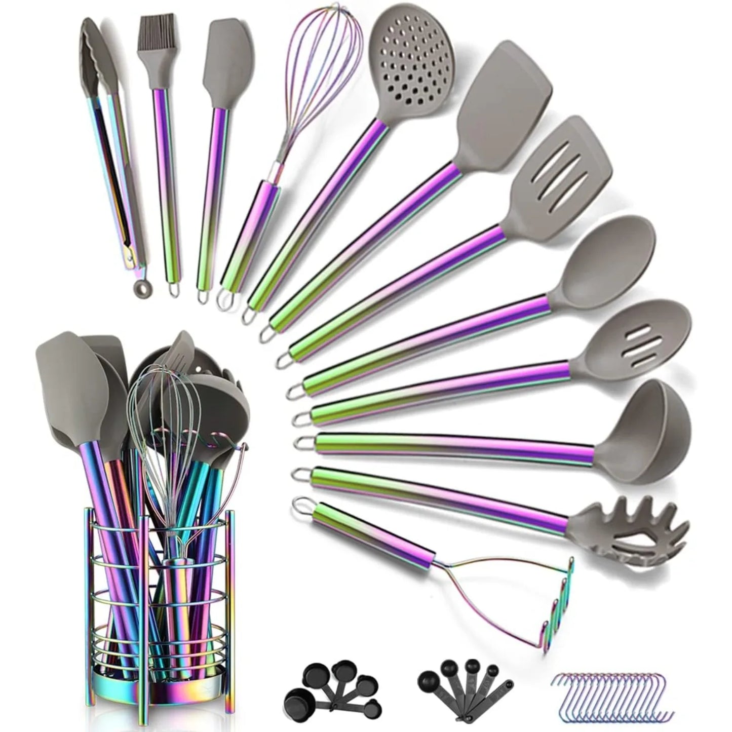 Hign Concerned Silicone Kitchen Utensils Set With Handles