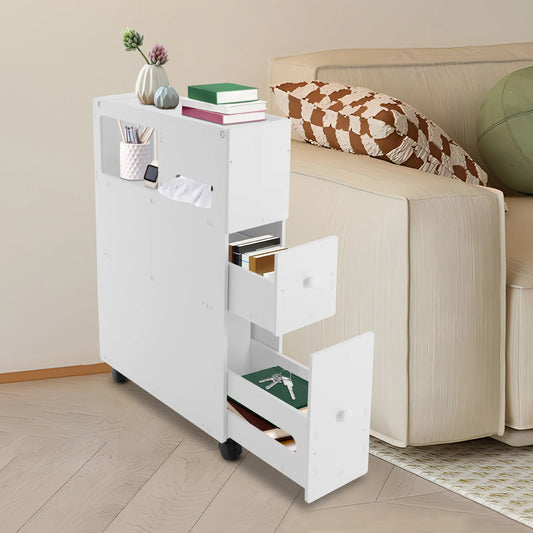 Modern Rectangular Bathroom Storage Cabinet with Drawers