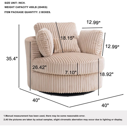 Hign Concerned Swivel Barrel Accent Chair Upholstery Lounge