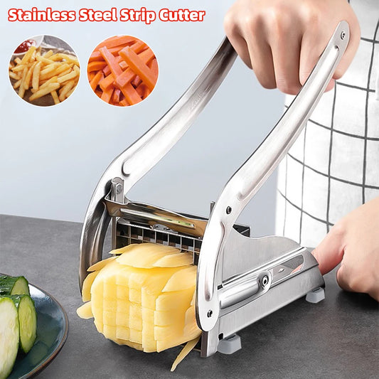 Stainless Steel Manual Potato Chipper with 36/64 Holes Blades for Fast Cutting of Fruits and Vegetables