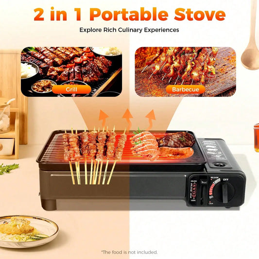 Portable Butane Gas Grill Bbq Korean Style Stainless Steel