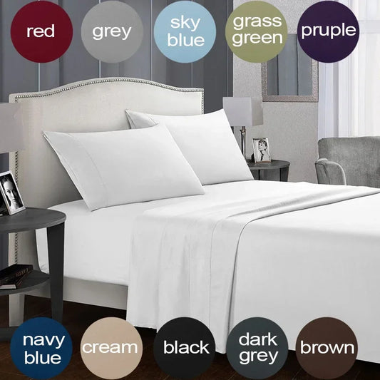 Solid Color Soft Brushed Bed Set Fitted Sheet Flat Sheet Pillowcase Bedding Set Twin Full Queen California King 3 Piece 4 Piece