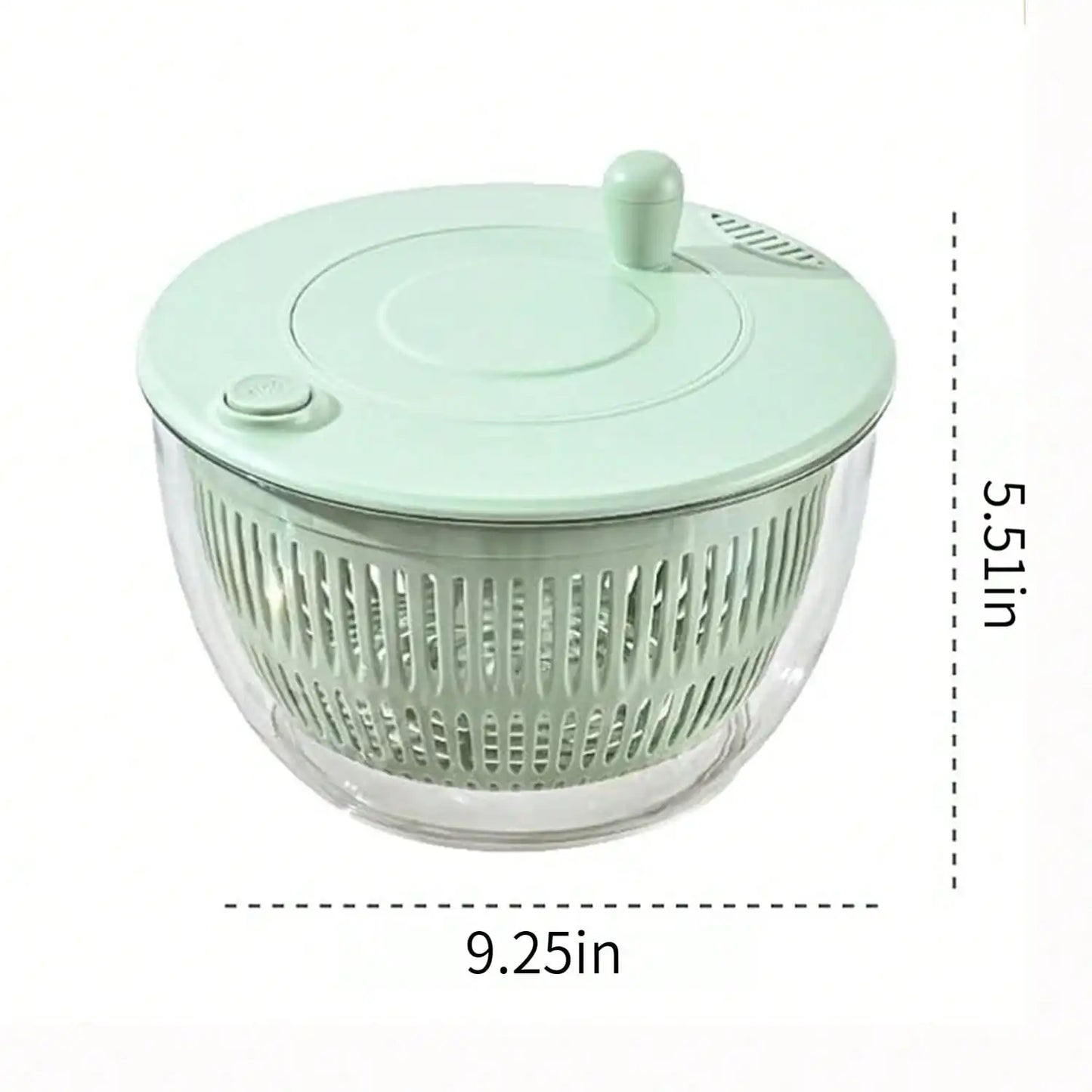 Salad Spinner with Lid Fresh Green 2-in-1 Wash Dehydrate and Dry Vegetables Fruits Salads Built-in Drain Function